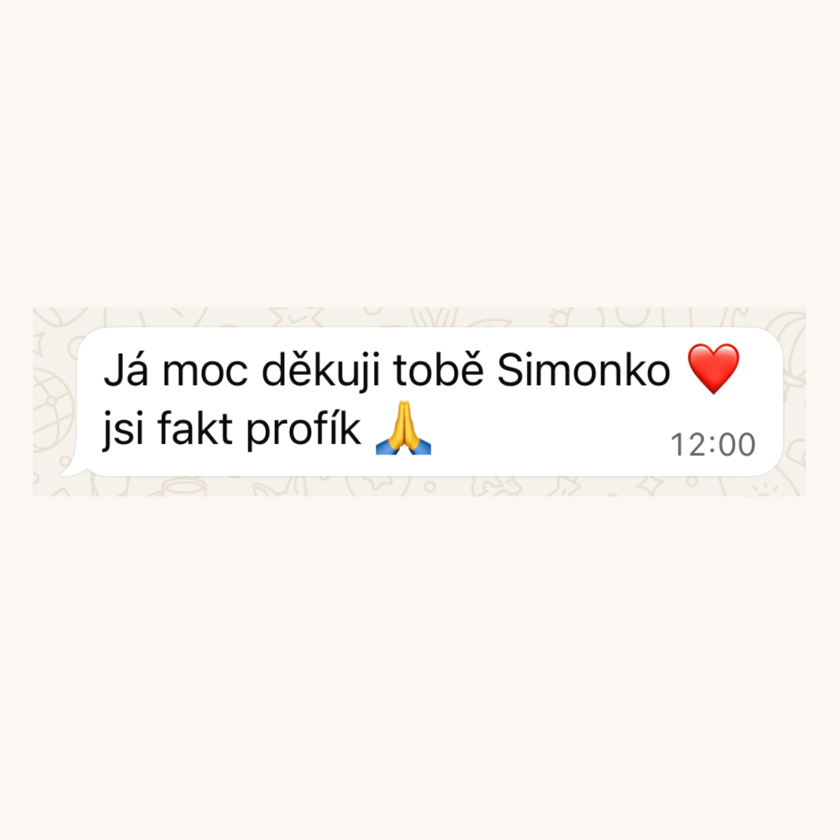 Krátké poděkování klientky za profesionální koučink