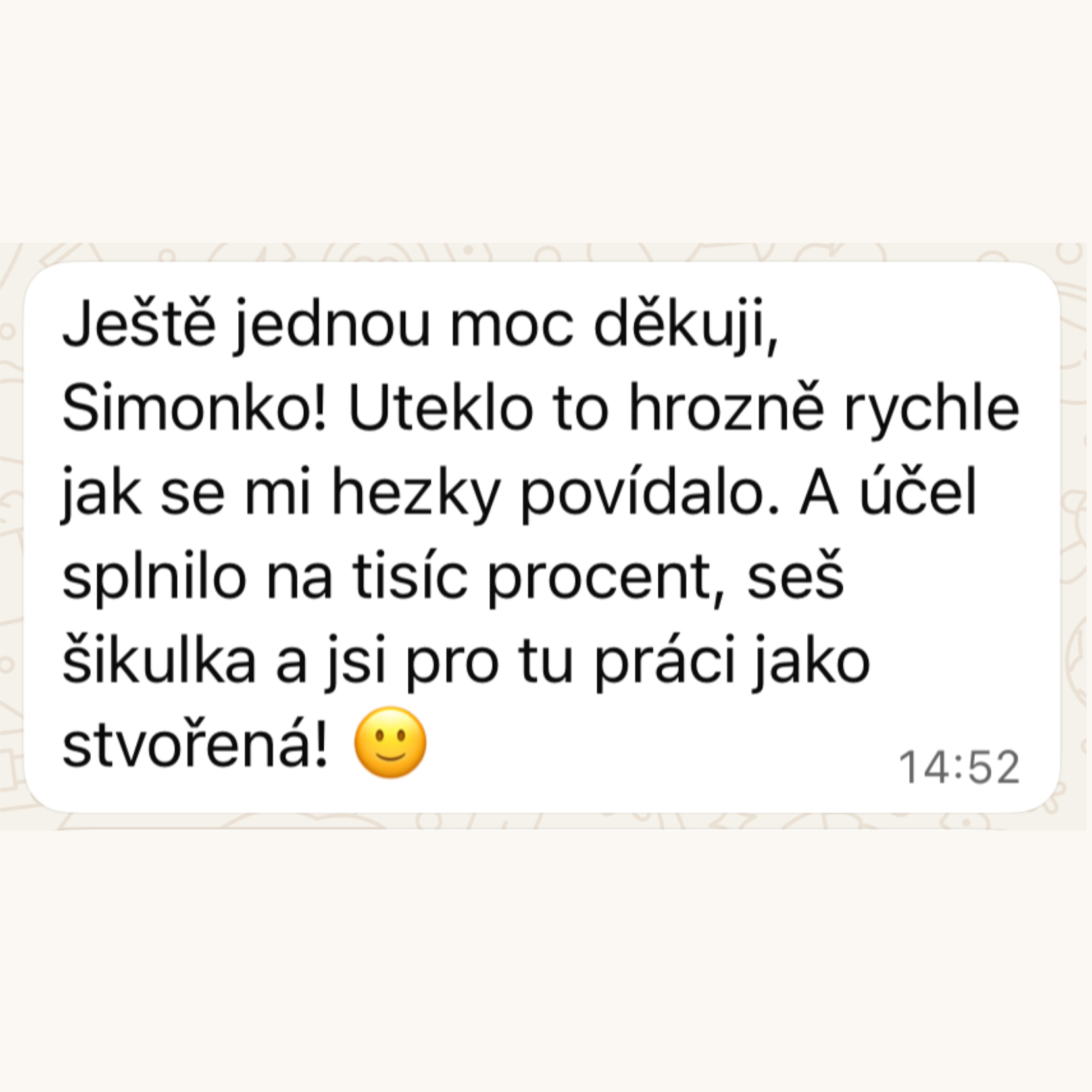 Reference klientky na první koučovací rozhovor